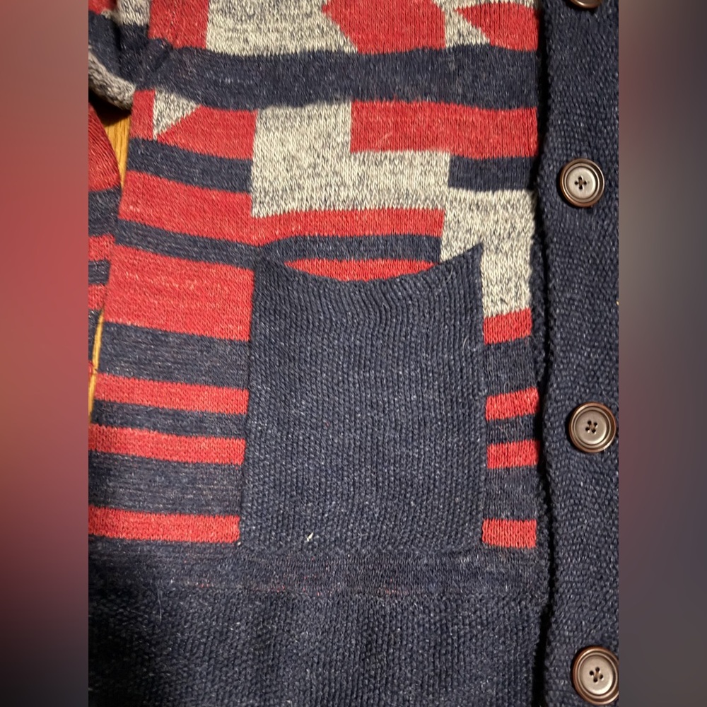 Lucky Brand Shawl Collar Cardigan in Navy, Red, Gray - Picture 5 of 7